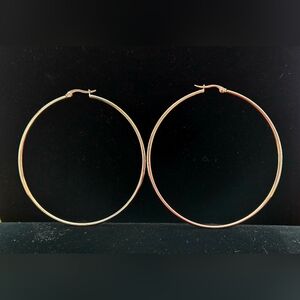 Large Steel Hoop Earrings